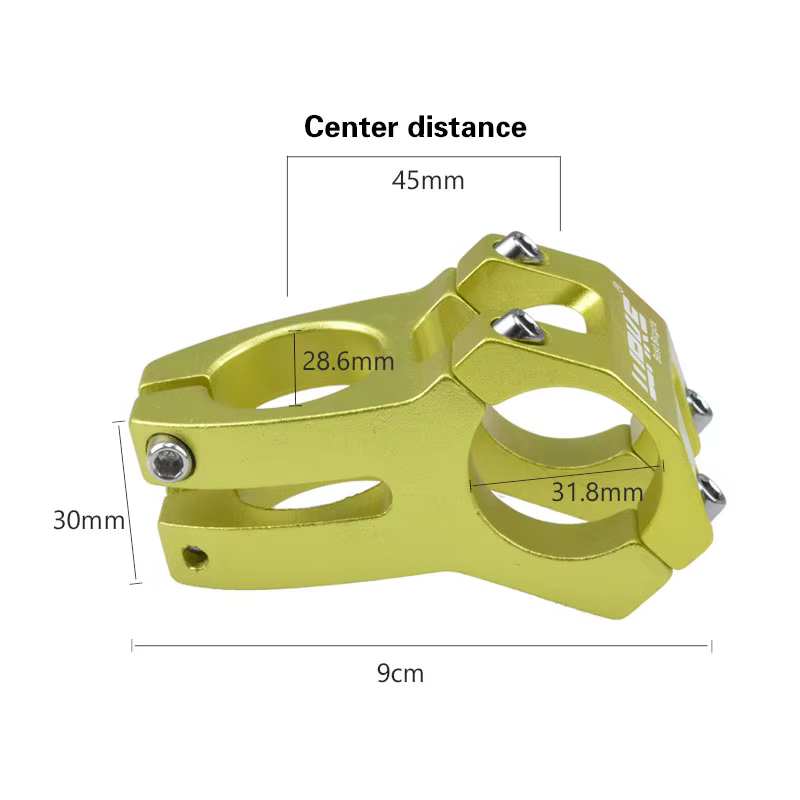 Tige de vélo creuse tige courte en alliage d'aluminium 31.8*28.6*45mm accessoires de cyclisme