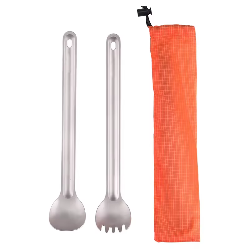 Tiartisan – cuillère Spork à Long manche en titane, couverts, vaisselle ultralégère, vaisselle Portable d'extérieur, équipement de Camping