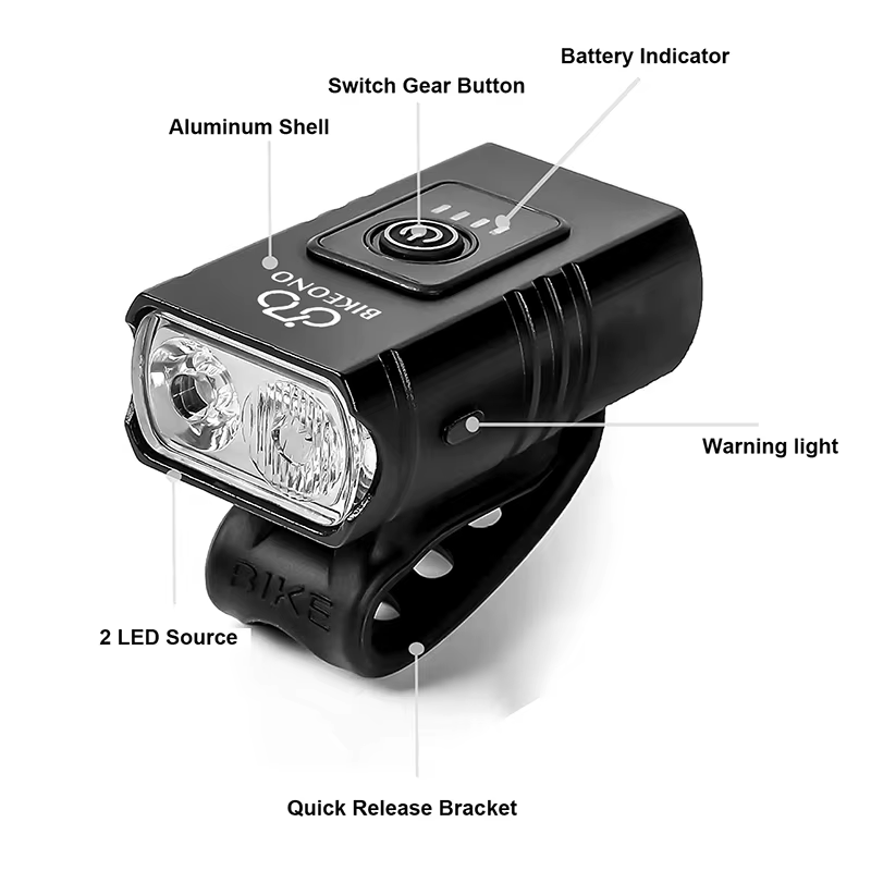 Lumière de vélo USB Rechargeable vtt lampe avant phare