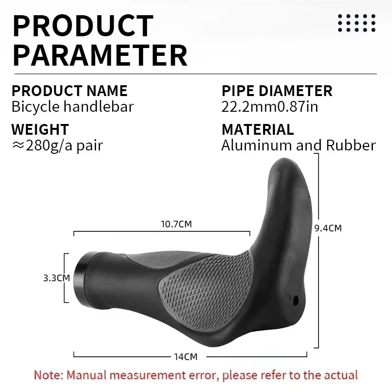 BUCKLOS poignées de guidon de vélo ergonomie avec barre étendue