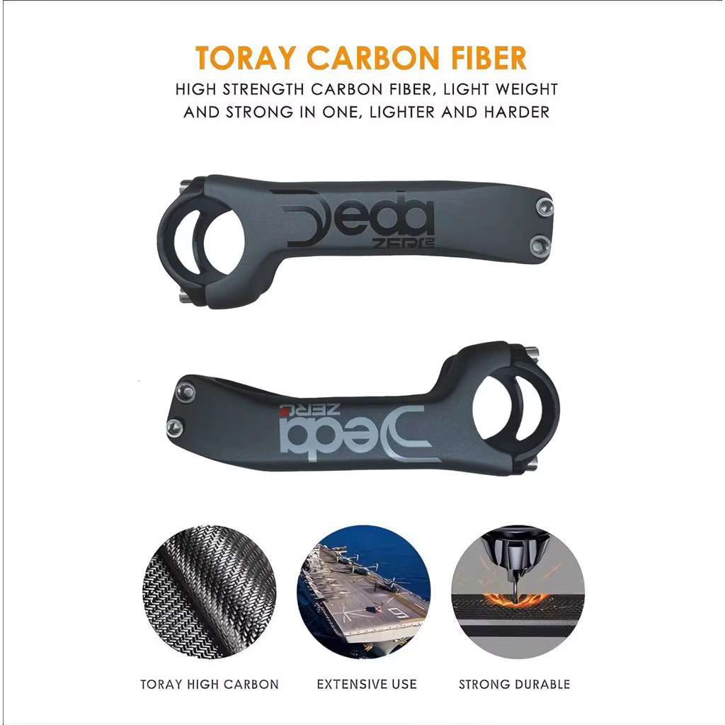 Nouveau logo JEDA noir/blanc 6 ° /17 °   Tige de vélo coudée 31.8 * 70-130mm pour VTT et vélo de route, en carbone intégral T1000, Pièces de vélo