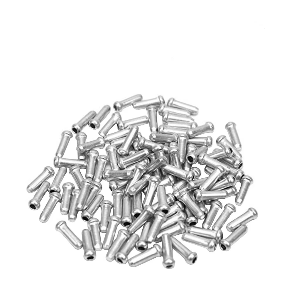 100 embouts de câble de vélo en alliage d'aluminium pour câbles de frein et de vitesses