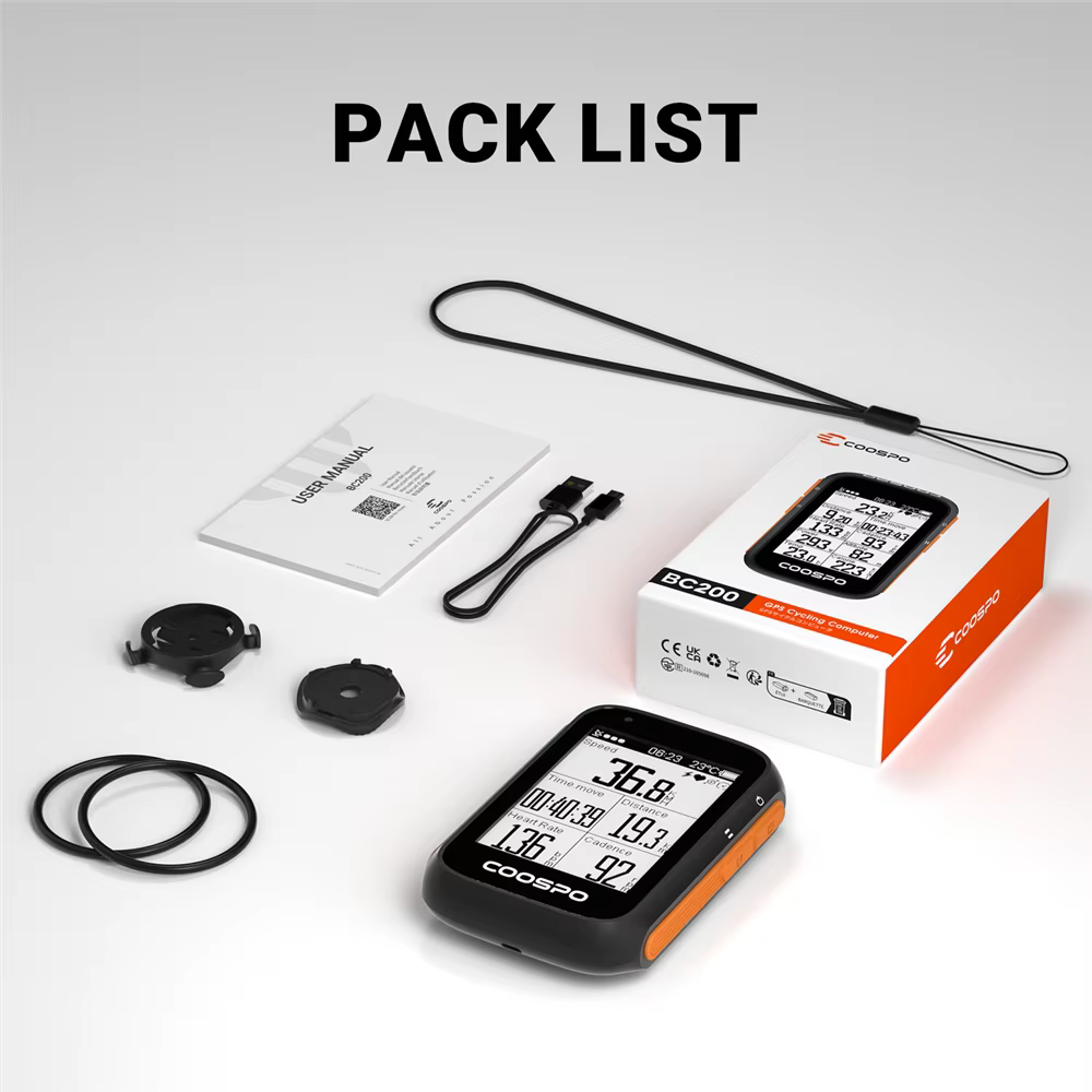 COOSPO BC200 Ordinateur de vélo sans fil GPS Compteur de vitesse
