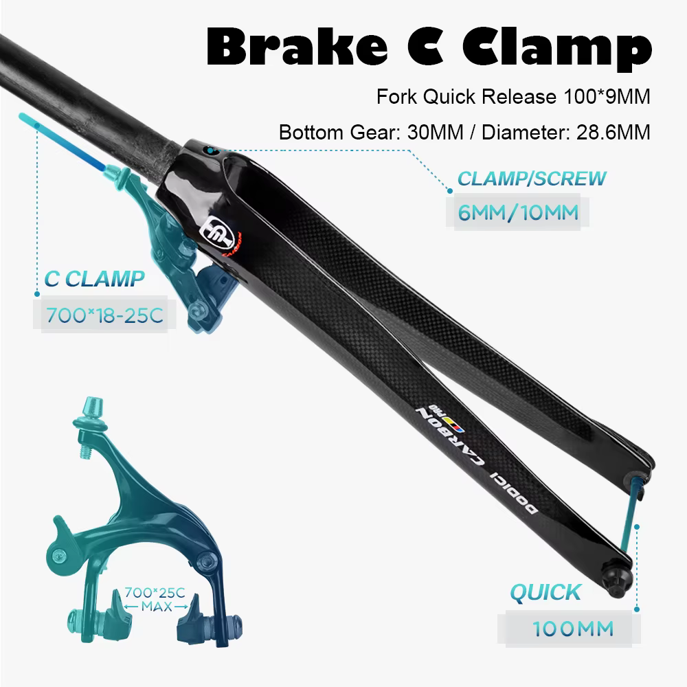 DODICI Fiber de carbone vélo de route fourche avant C forme frein 700C course équitation