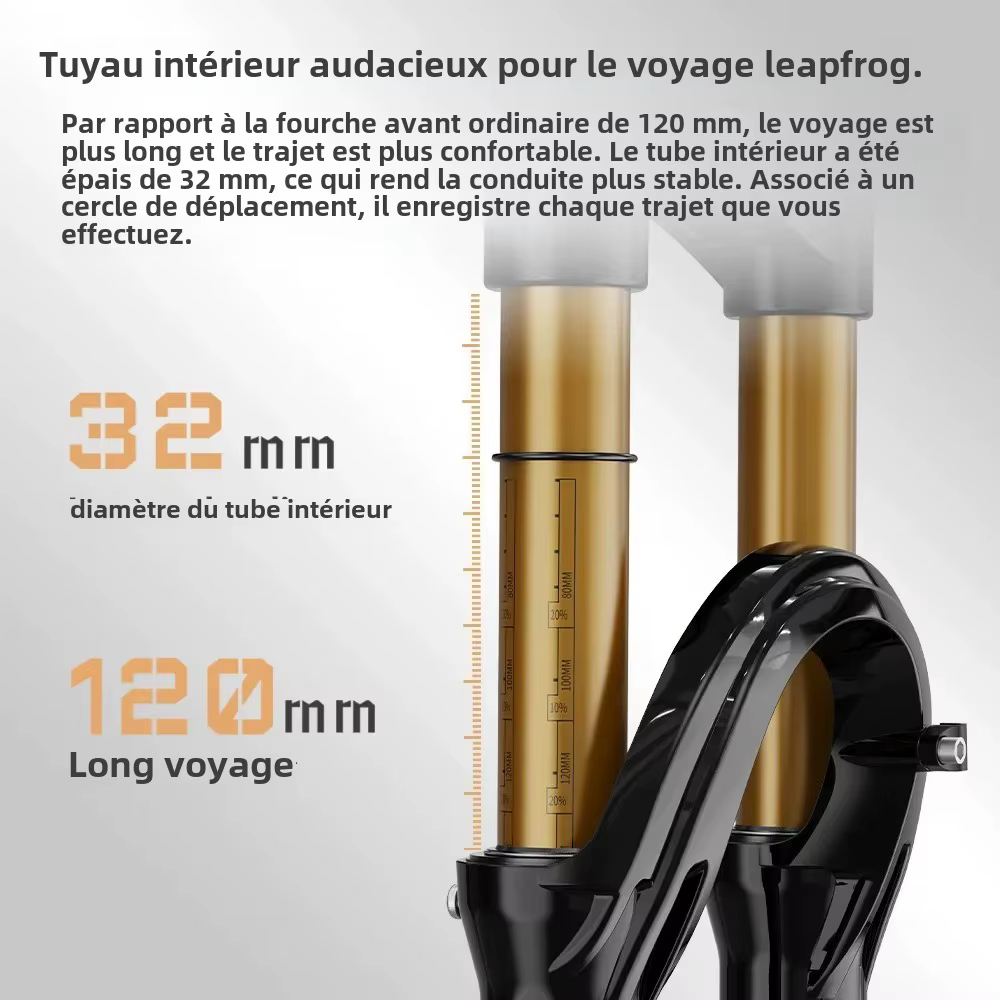Fourche de vélo à suspension pneumatique réglable