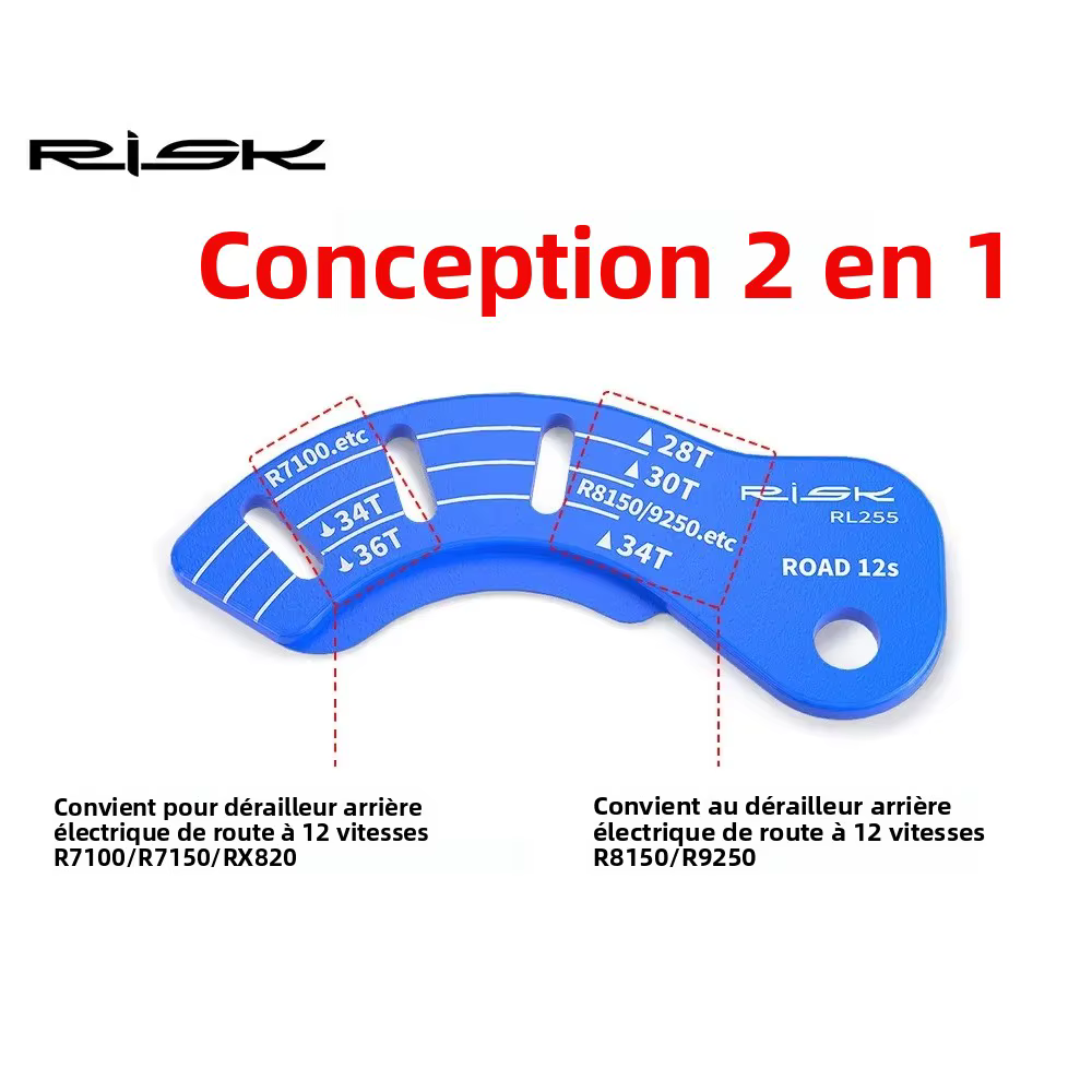 Outil de réglage du dérailleur arrière électrique 12T 1/2 RISK pour vélo de route