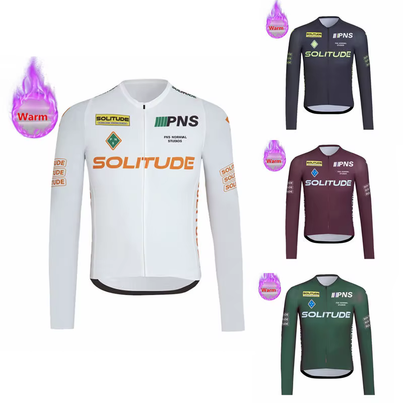 Maillot de cyclisme en polaire thermique pour homme