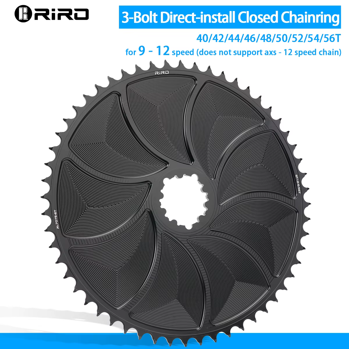 Plateau de pédalier RIRO DM pour vélo de route 9/10/11/12 vitesses, compatible système GXP, fixation directe, 42T 44T 46T 50T 52T