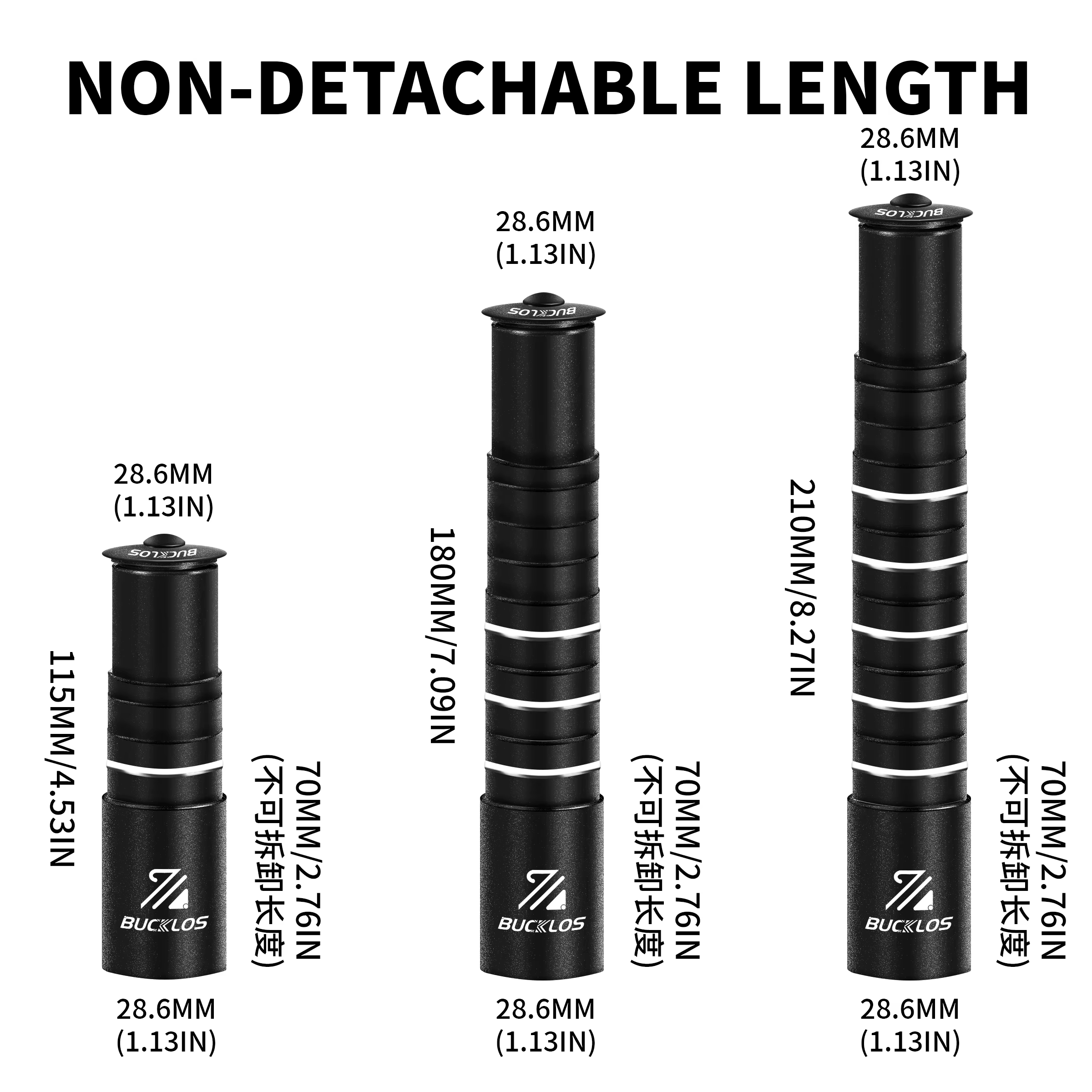 BUCKKubBike-Tige d'extension recommandée pour guidon de vélo de route et VTT, adaptateur de montée, pièce de vélo, 115mm, 180mm, 210mm