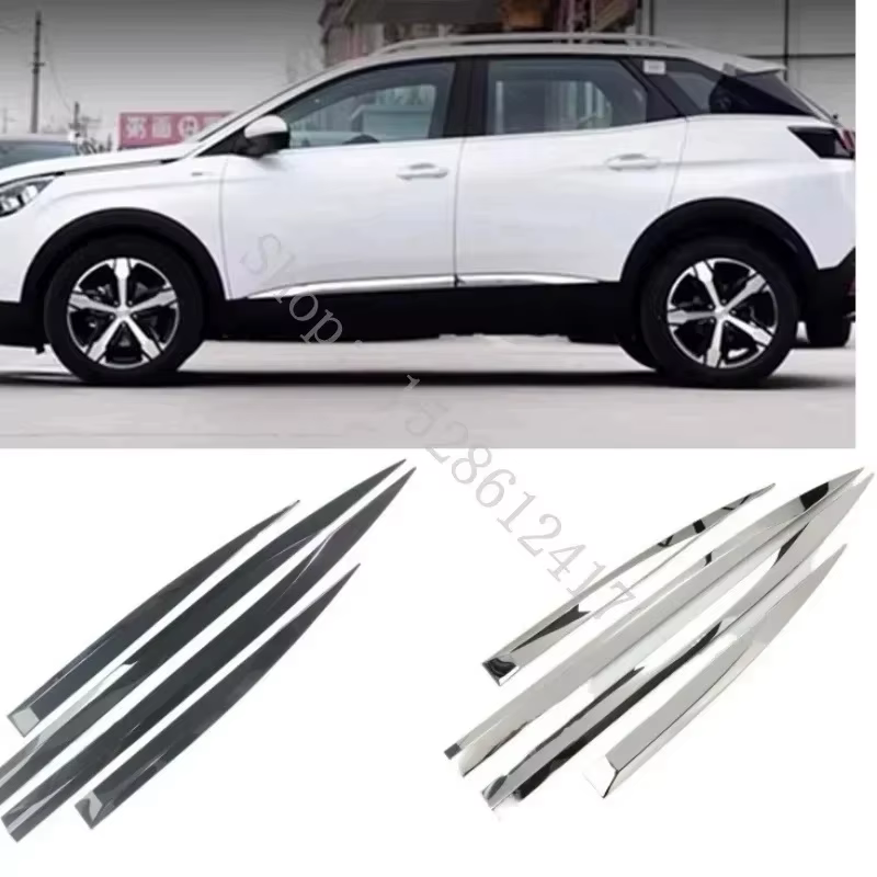 Accessoires de voiture pour Peugeot 3008/4008 2016 2017 2018 2019, moulures latérales de carrosserie en acier inoxydable, décoration de porte latérale