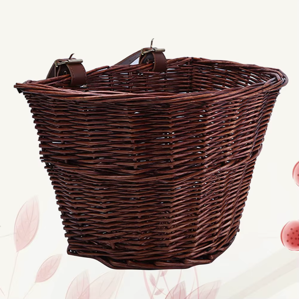 Panier de vélo en osier marron