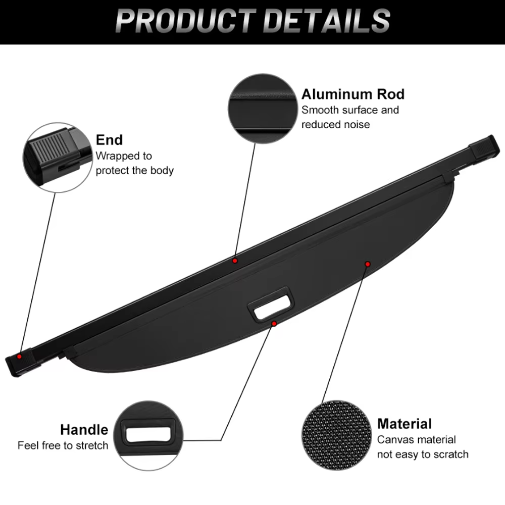 Couverture de coffre pour Hyundai Santa Fe TM, 2019, 2020, Stores Escalage Bagages, Rideau de coffre arrière, Sécurité, Blindage, Ombre, Accessoires