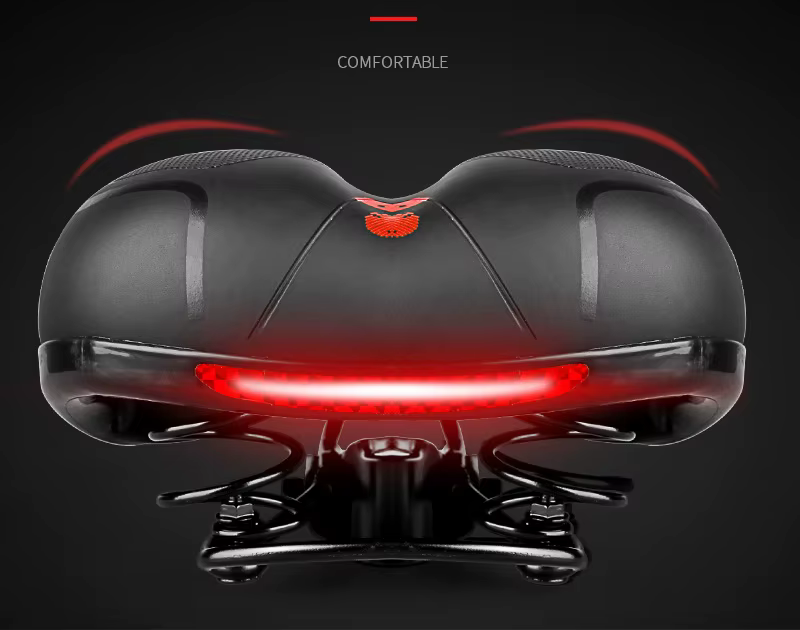 Selle de vélo creuse réfléchissante absorbant les chocs