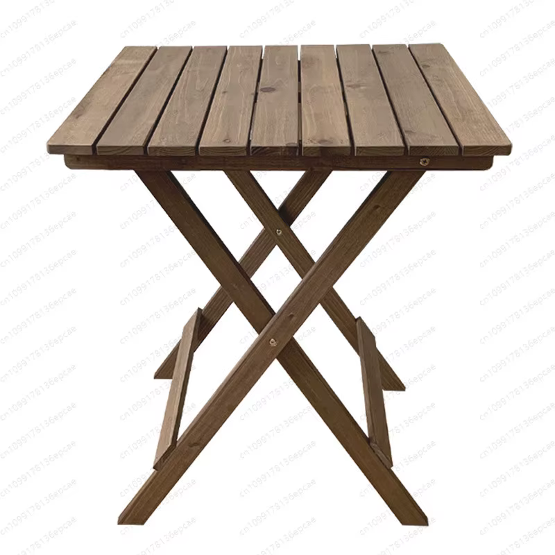 Table pliante d'extérieur, portable, pour stand, ensemble décontracté de table et chaises en bois pour balcon