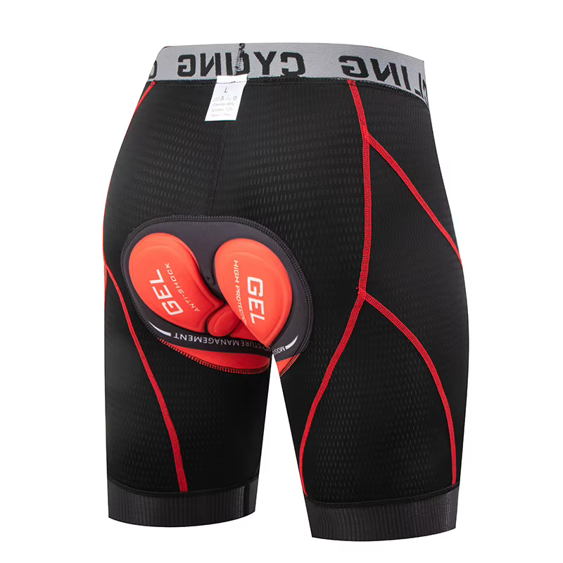 Shorts de cyclisme respirants en mesh avec coussinet en gel antichoc pour VTT – Short de vélo pour homme