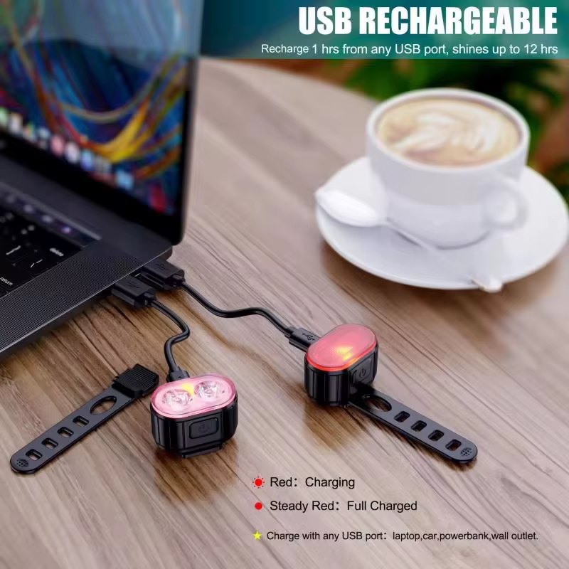 Feux de vélo avant et arrière rechargeables