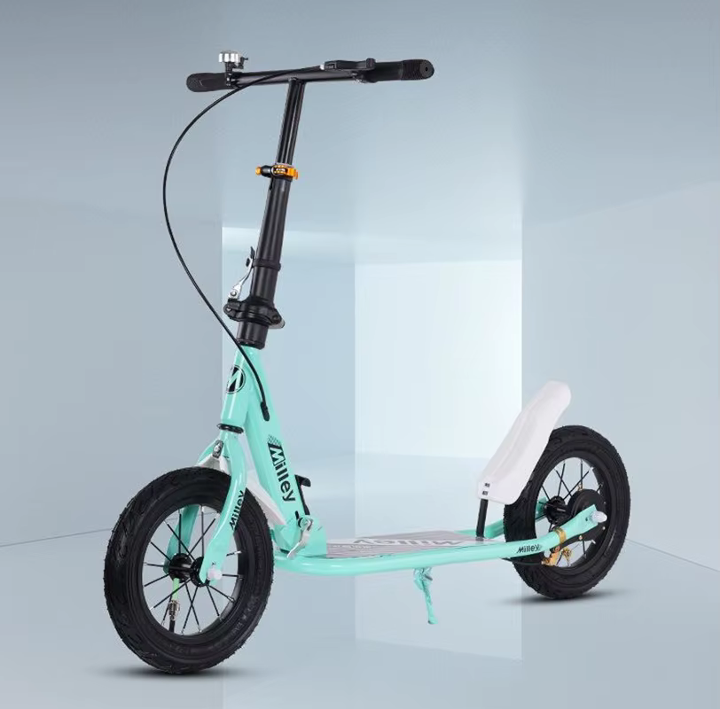 Scooter de frein à main adulte pour les adolescents pour travailler grande roue deux roues pliable Campus urbain