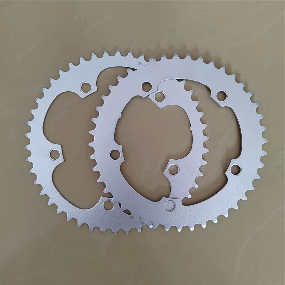 Couronne de roue à chaîne en alliage d'aluminium argenté pour vélo pliant
