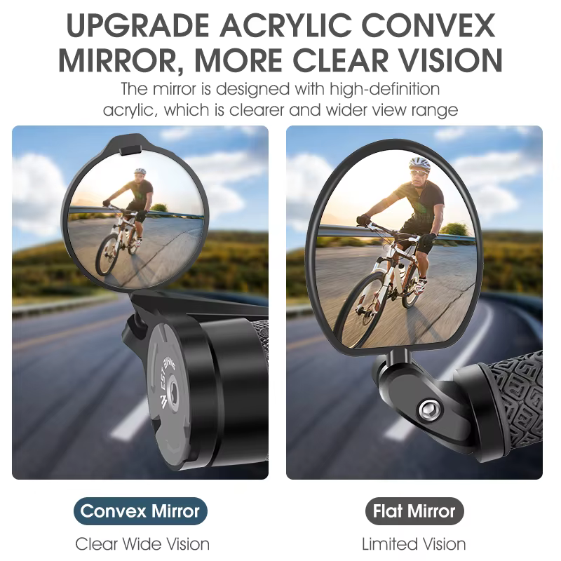 WEST BIKING – rétroviseur de vélo convexe universel réglable
