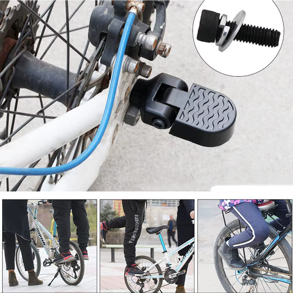 1 paire de Mini pédales arrière de vélo en alliage d'aluminium repose-pieds pliant
