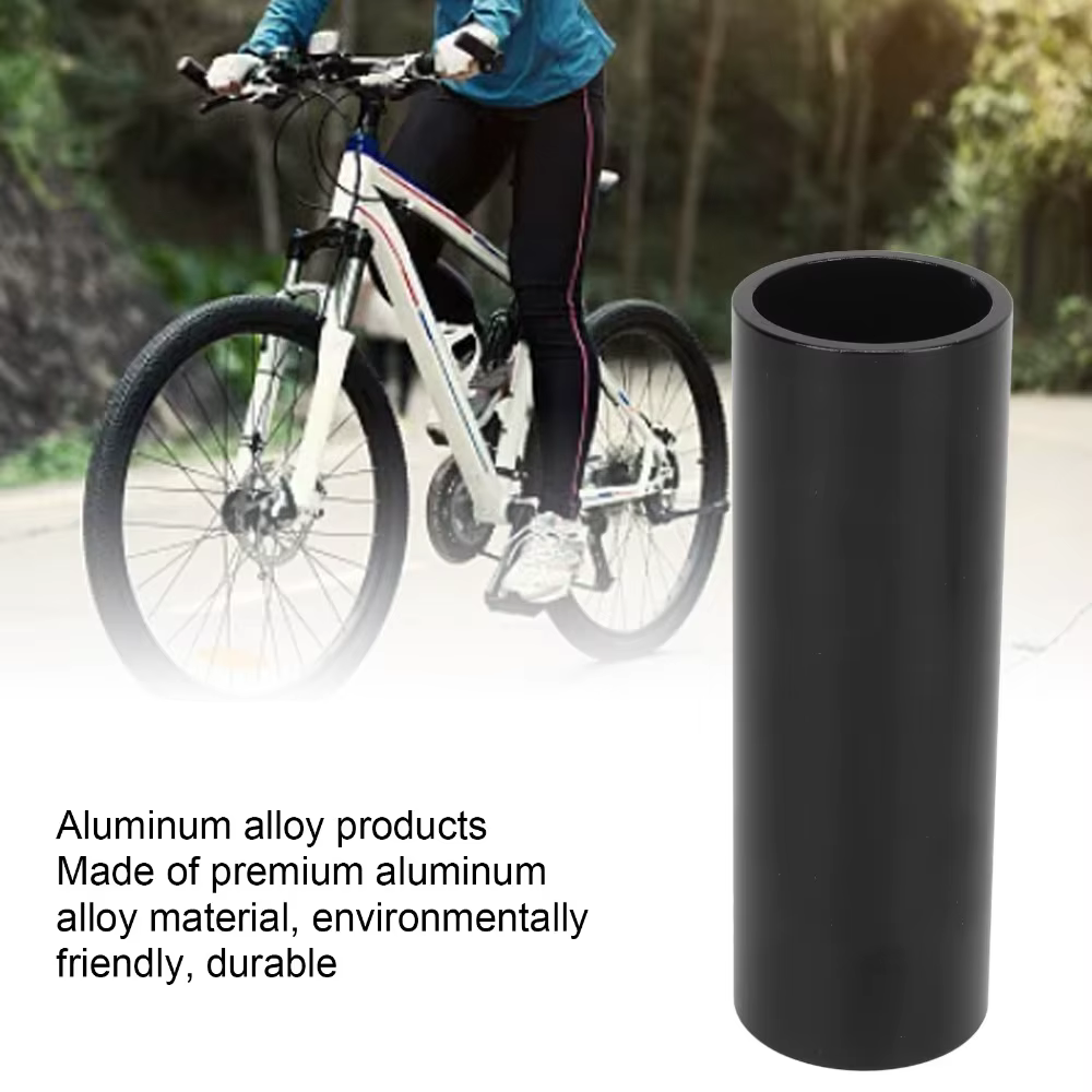 Entretoises de potence de vélo 100 mm légères noires en alliage d'aluminium pour fourches de 28