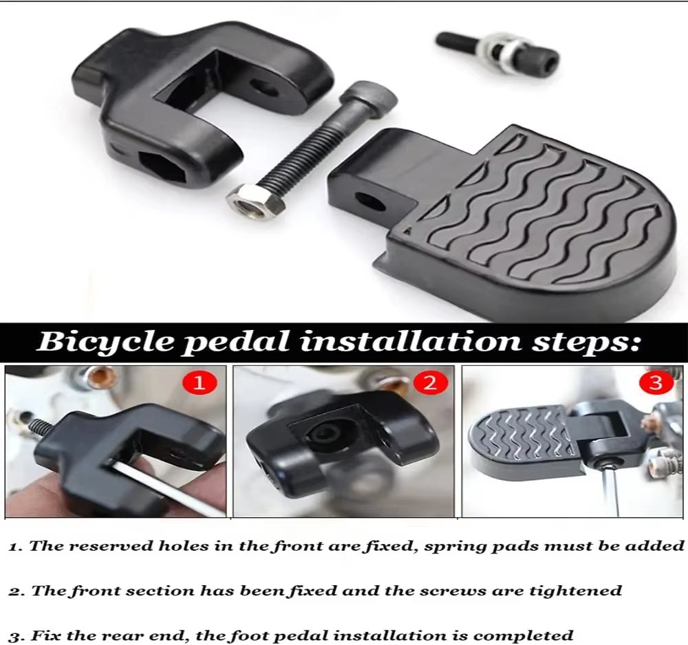 1 paire de Mini pédales arrière de vélo en alliage d'aluminium repose-pieds pliant