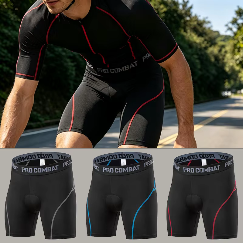 Shorts de cyclisme respirants en mesh avec coussinets en gel antichoc pour VTT