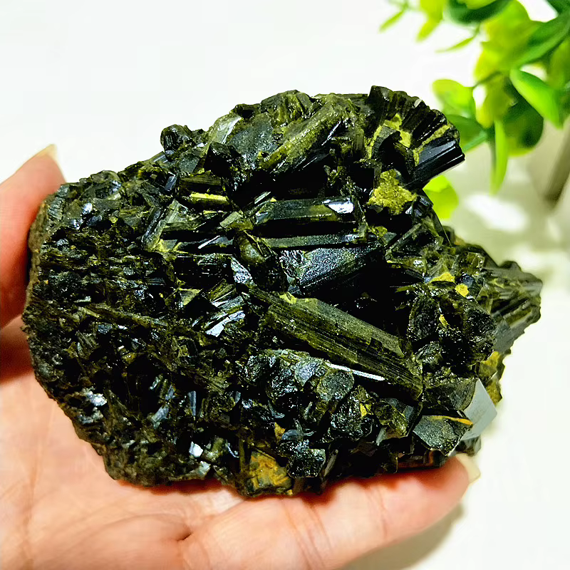 Cristal naturel Verdelite vert Tourmal pierre minérale gemmes méditation spirituelle exorcisme Feng Shui décoration de la maison