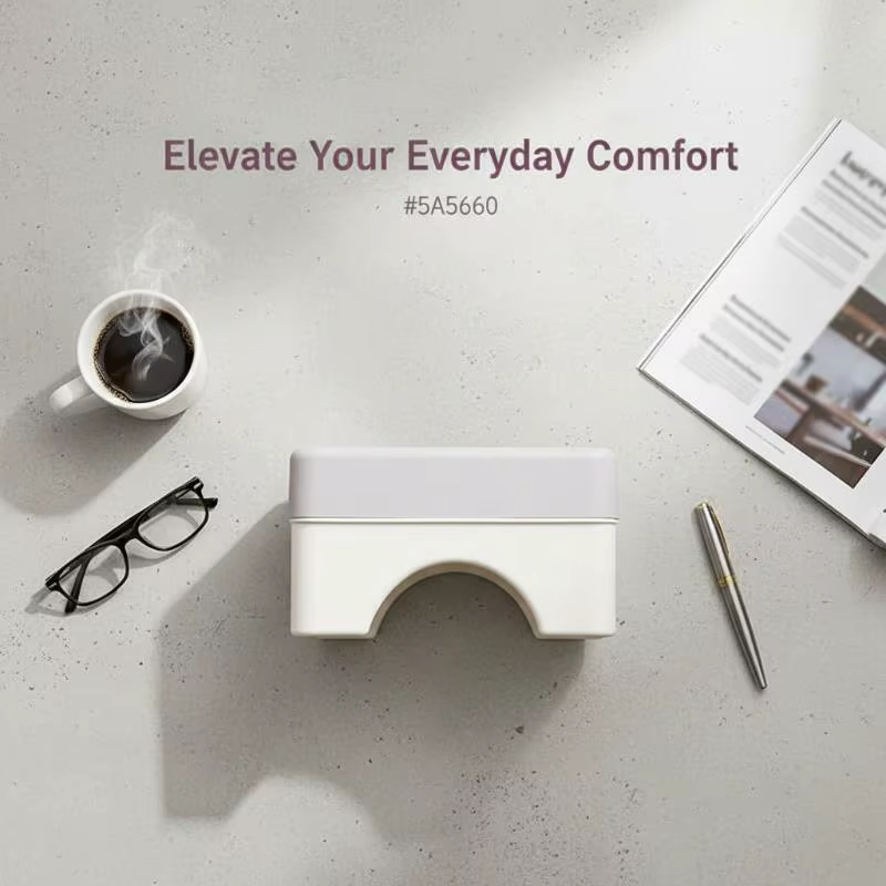 Repose-pieds ergonomique en PP pour bureau, s'adapte à l'utilisation sous le bureau, au canapé, à l'étude, confortable et peu encombrant.