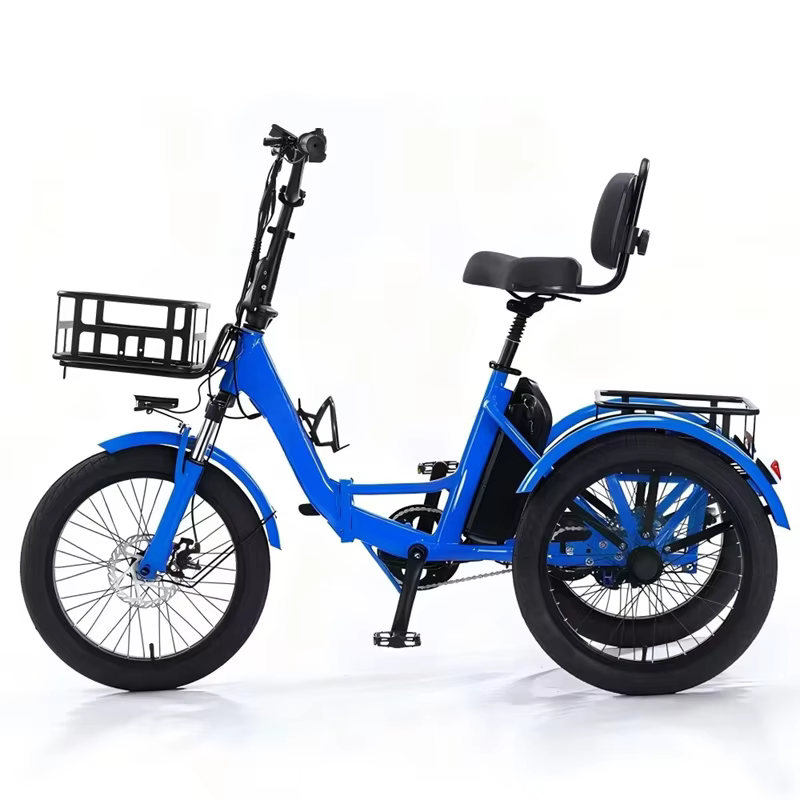 Vélo électrique pliable léger à 3 roues 350W 48V avec panier