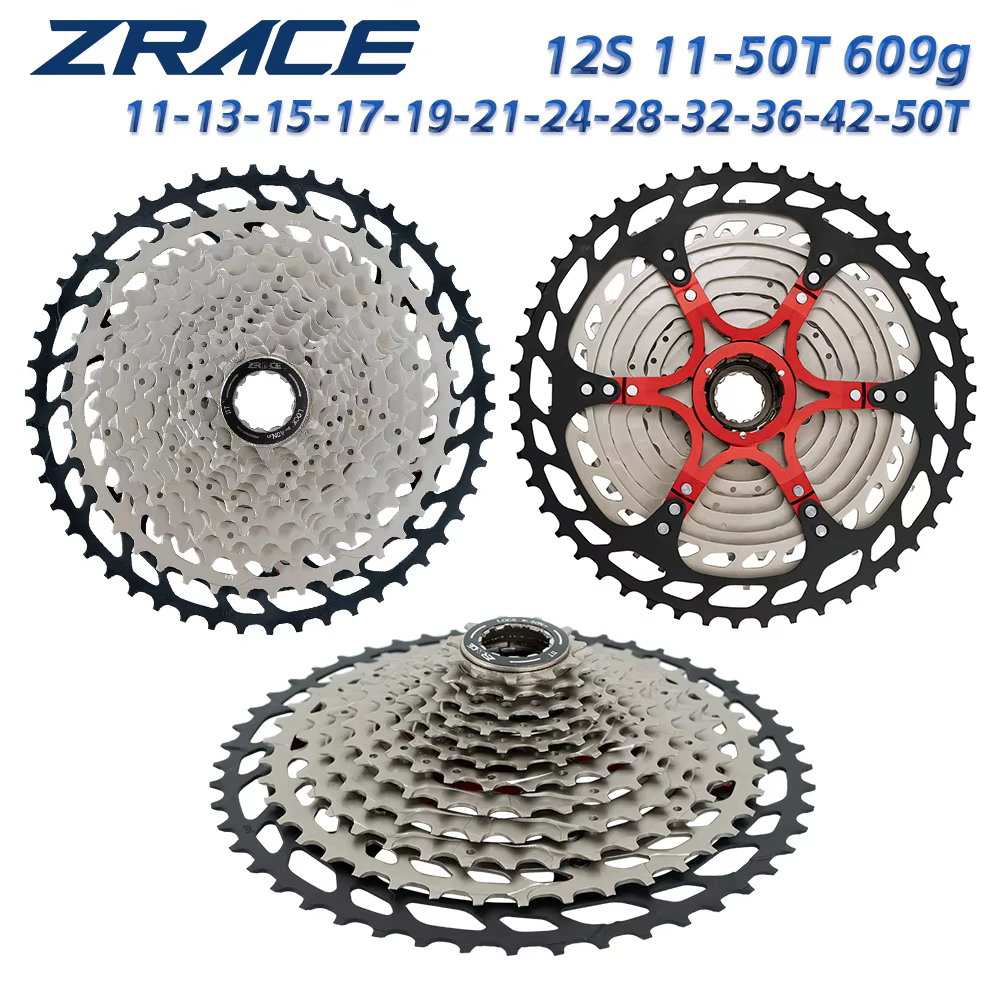 Cassette de vélo ZRACE 8 9 10 11 12 vitesses VTT Roue libre 11-42T / 11-46T / 11-50T / 11-52T pour ALIVIO / DEORE / SLX / XT