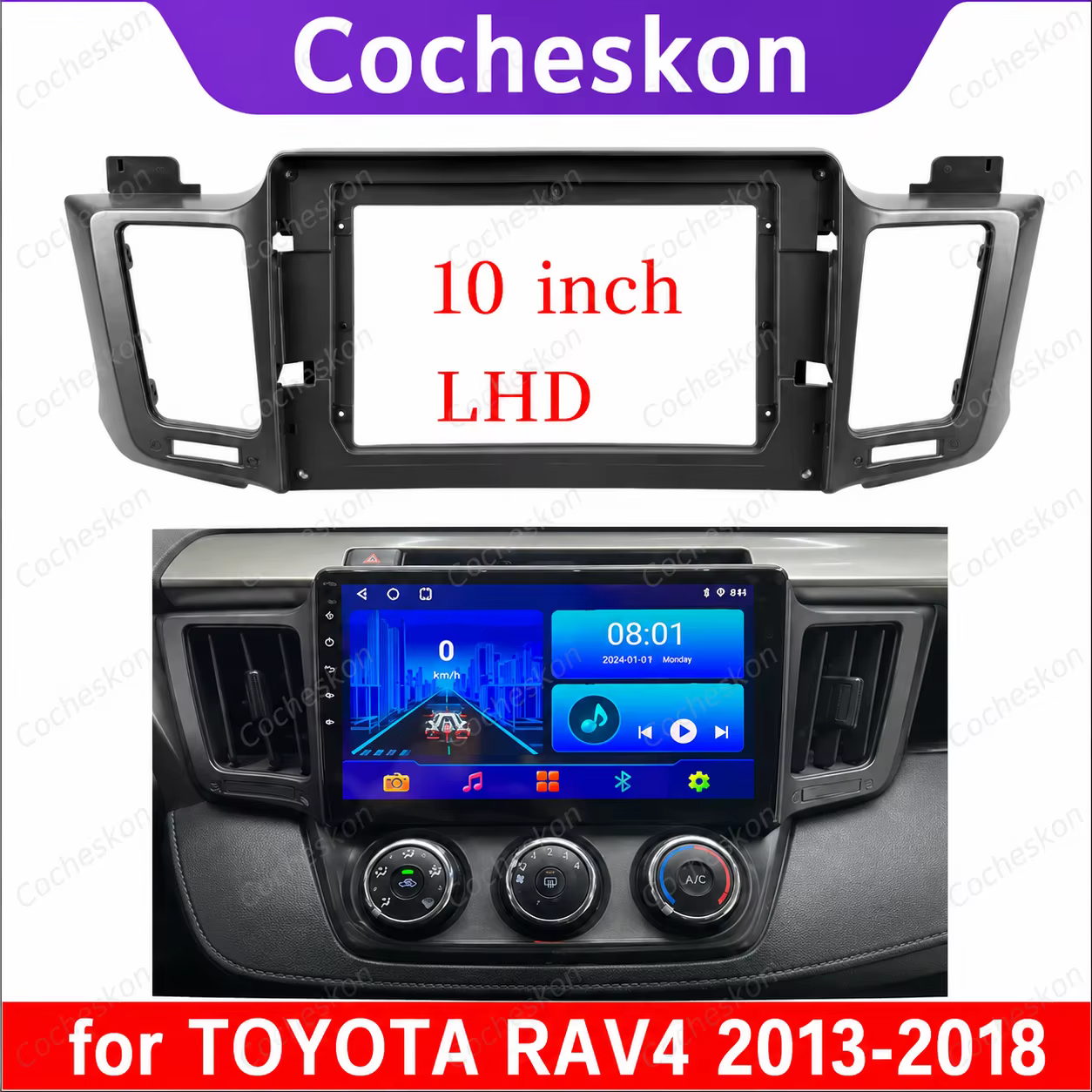 Pour Toyota 2013-2018 Rav4 autoradio Android Dvd écran stéréo multimédia vidéo lecteur CD Navigation Mp3 Mp5 câbles cadre de harnais