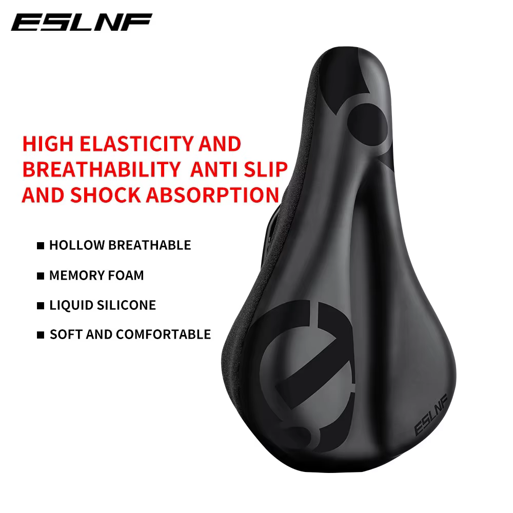 ESLNF Gel souple vélo anti-dérapant imperméable housse de selle coussin rembourré Sport