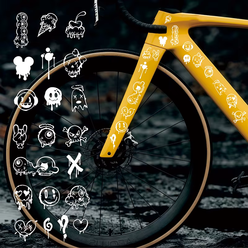 Autocollants de vélo graffiti dessin animé pour tube supérieur de cadre