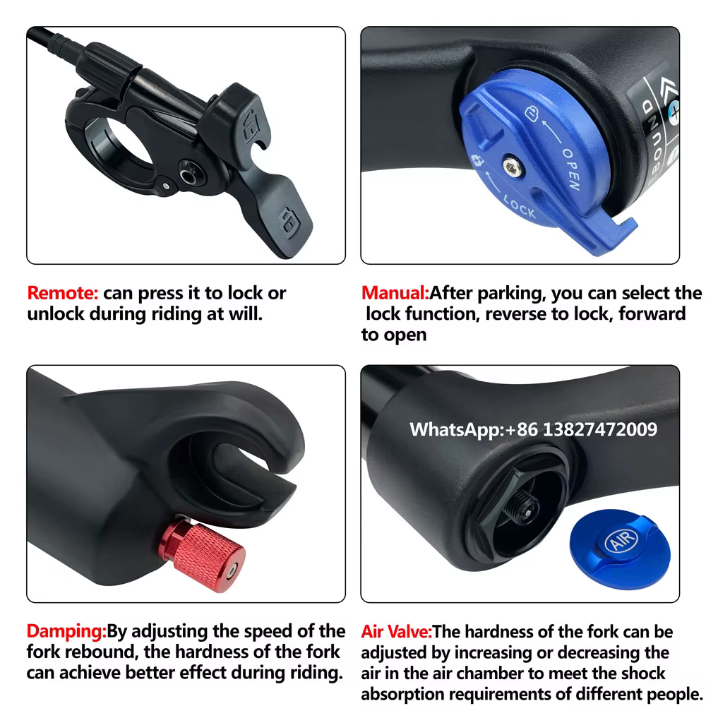 MAGICBROS fourche de vélo électrique Suspension pneumatique 20 26 pouces 4.0