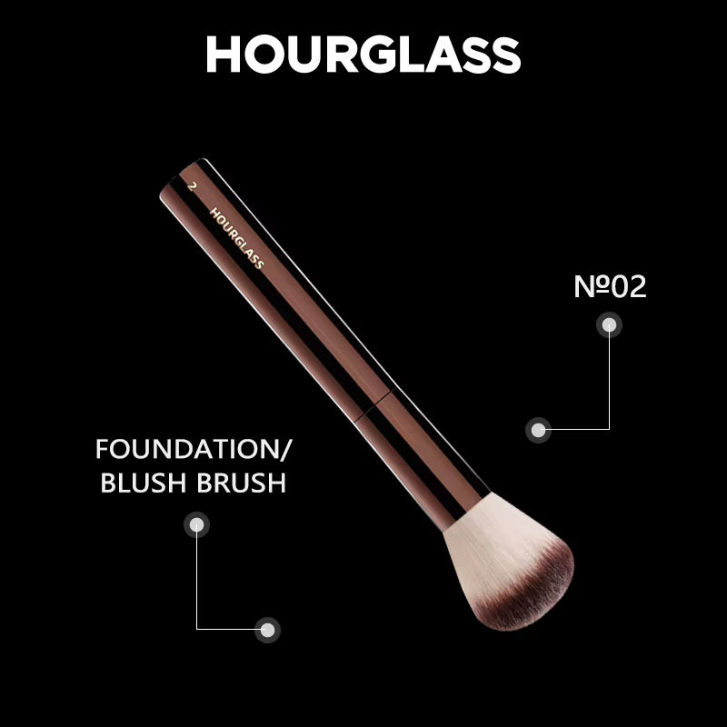 Pinceau de maquillage sablier-pinceau de fond de teint/blush No.2, en Fiber douce et respectueuse de la peau, Design de mode, brosse simple pour le visage