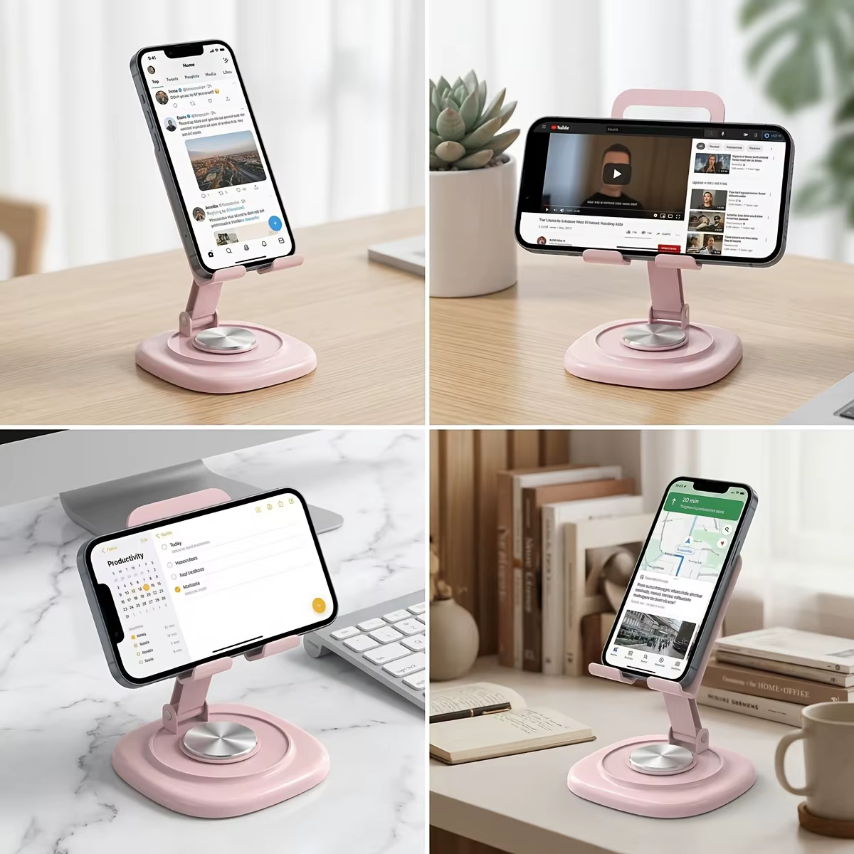 Pack de 1 360 ° Support de téléphone rotatif et pliable