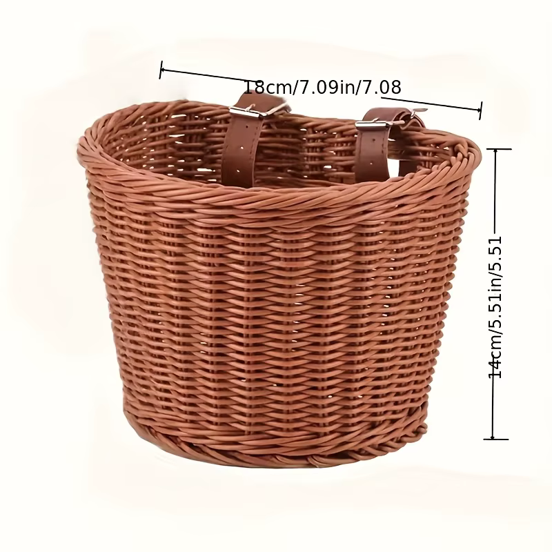 1 panier de vélo, panier de rangement de style tressé