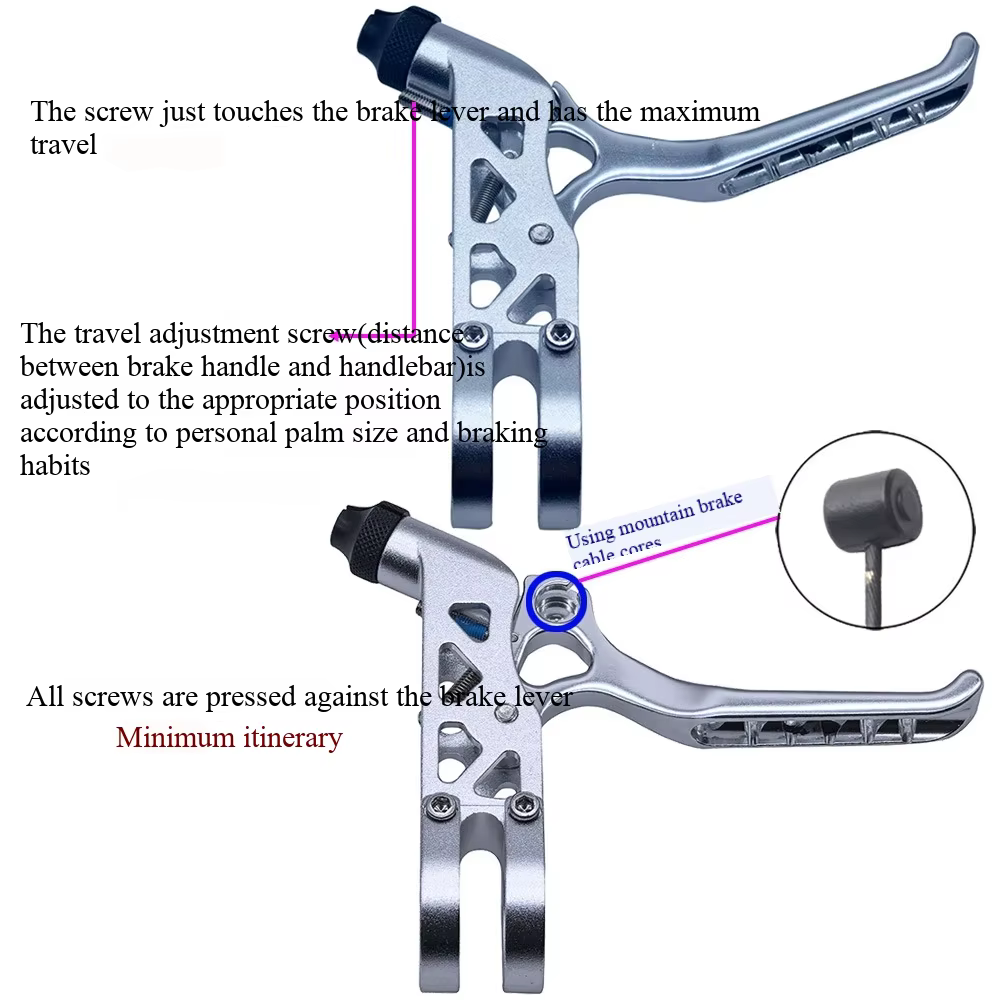 Levier de frein spécifique pour vélo pliant, pour brompton dahon et autres vélos pliants en alliage d'aluminium creux léger grand angle