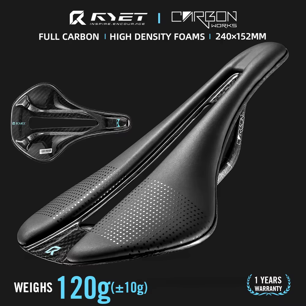 RYET 3D imprimé 155mm selle de vélo entièrement en carbone 7x9 ultraléger 120g siège