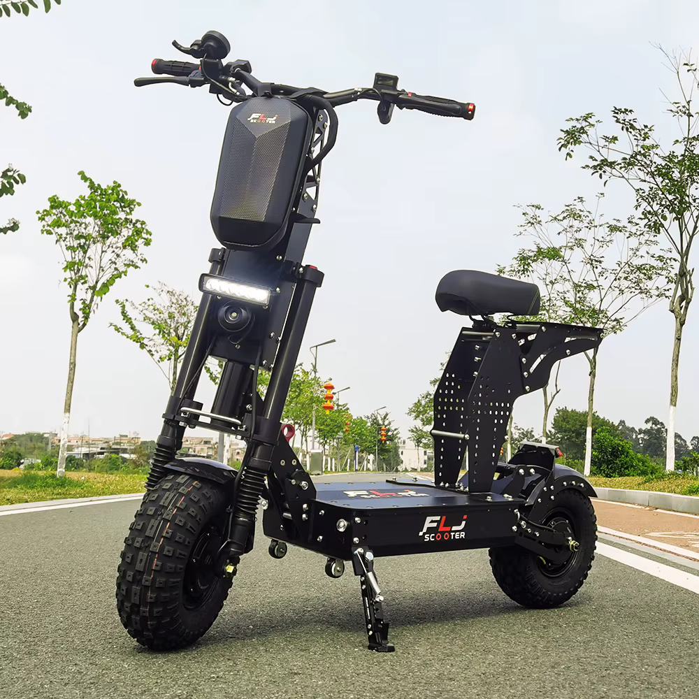 FLJ K14 14 pouces 8000W 60V gros roues skateboard scooter électrique avec poignée courte vitesse rapide 58MPH