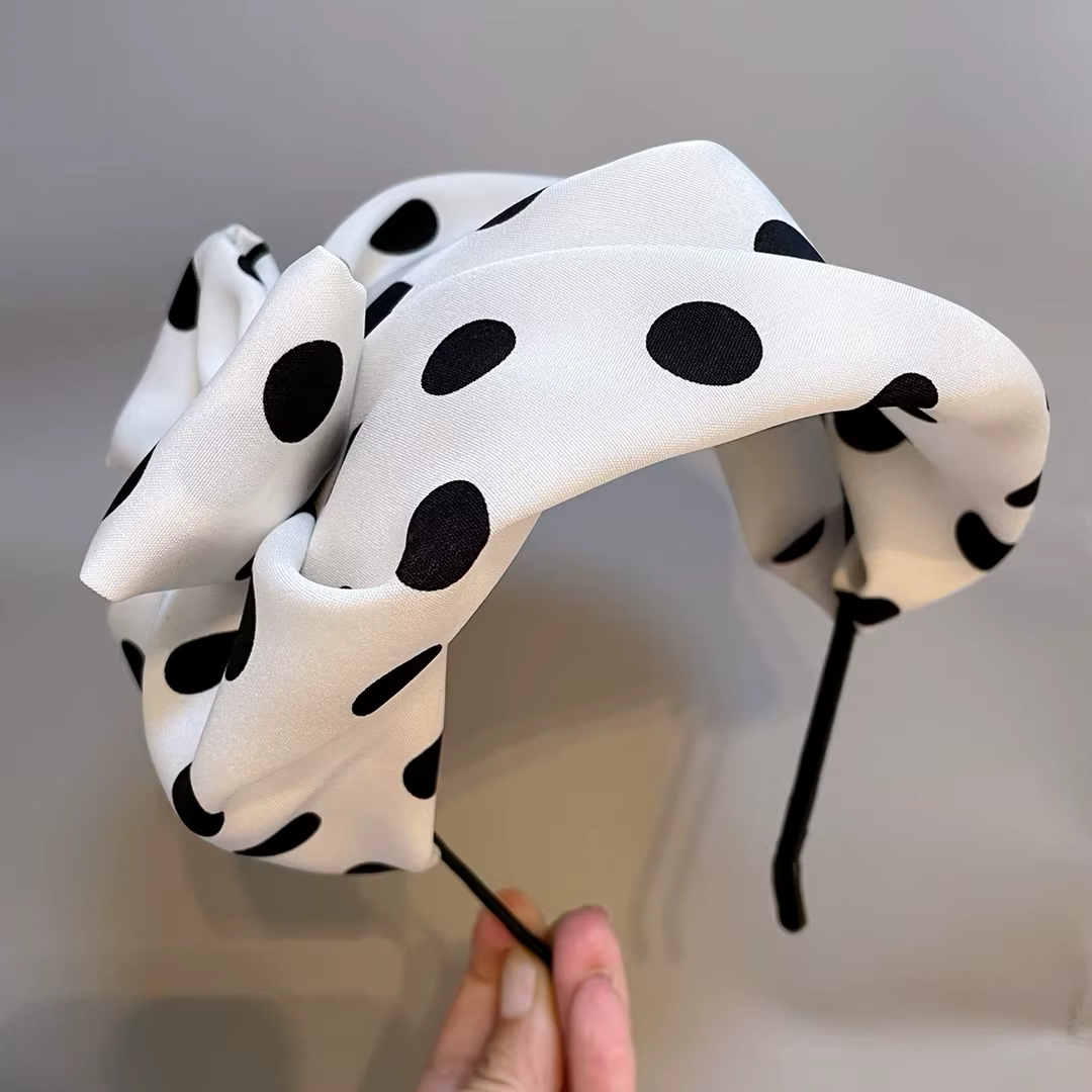 Pince à cheveux demi-bandeau français rétro, accessoires pour cheveux pour femmes, béret à pois, accessoire pour cheveux