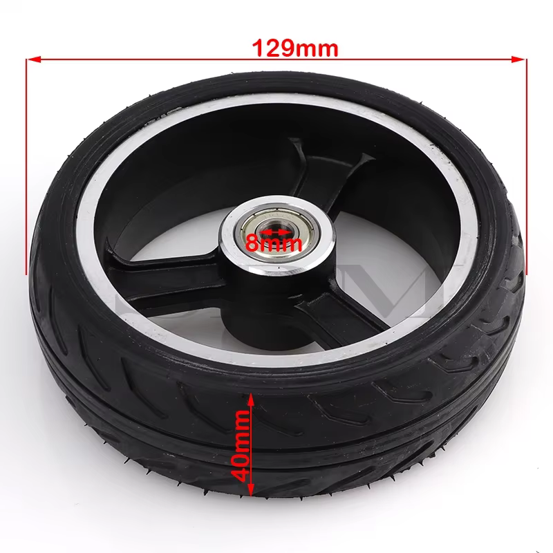 Roues Solides de Haute Qualité, 5 Pouces, Roue Rapide F0, Jackhot, Pneu Solide de Scooter en Fibre de Carbone Nes avec Jante en Alliage