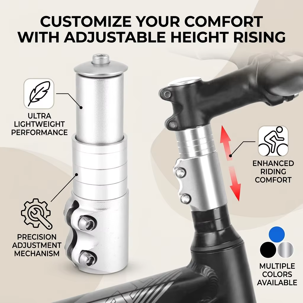 Extension de tige de vélo de montagne en alliage d'aluminium, nouvelle haute qualité, facile à utiliser, support de tige de guidon réglable et Durable pour vélos