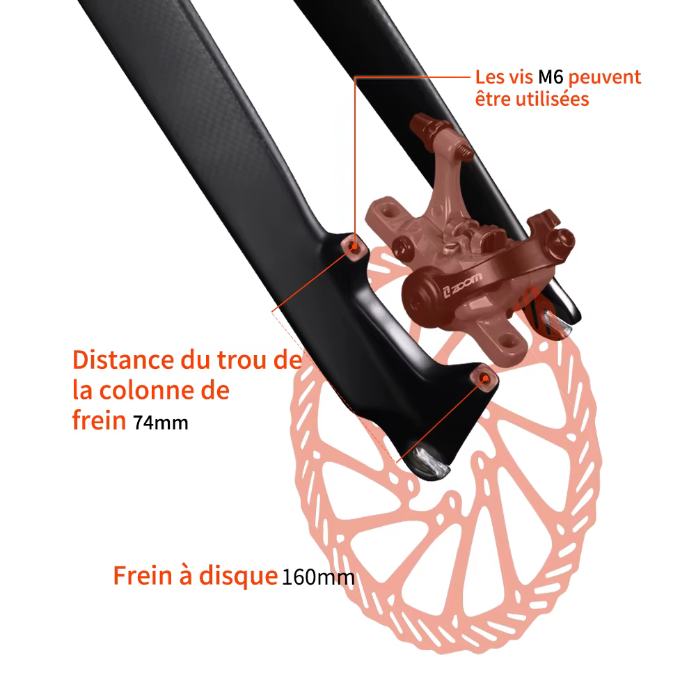 Fourche de vélo toseek MTb full Carbon Fiber 26 / 27.5 / 29