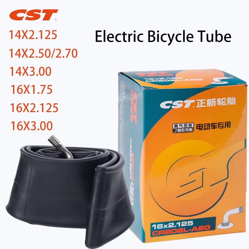 CST 14 16 18 20 "pneus de vélo électrique 14X2.50 buse de gaz courbée chambre à air en caoutchouc