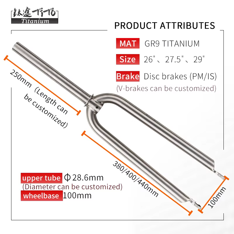 Fourche avant de vélo de montagne TiTo Titanium Gr.9 MTB