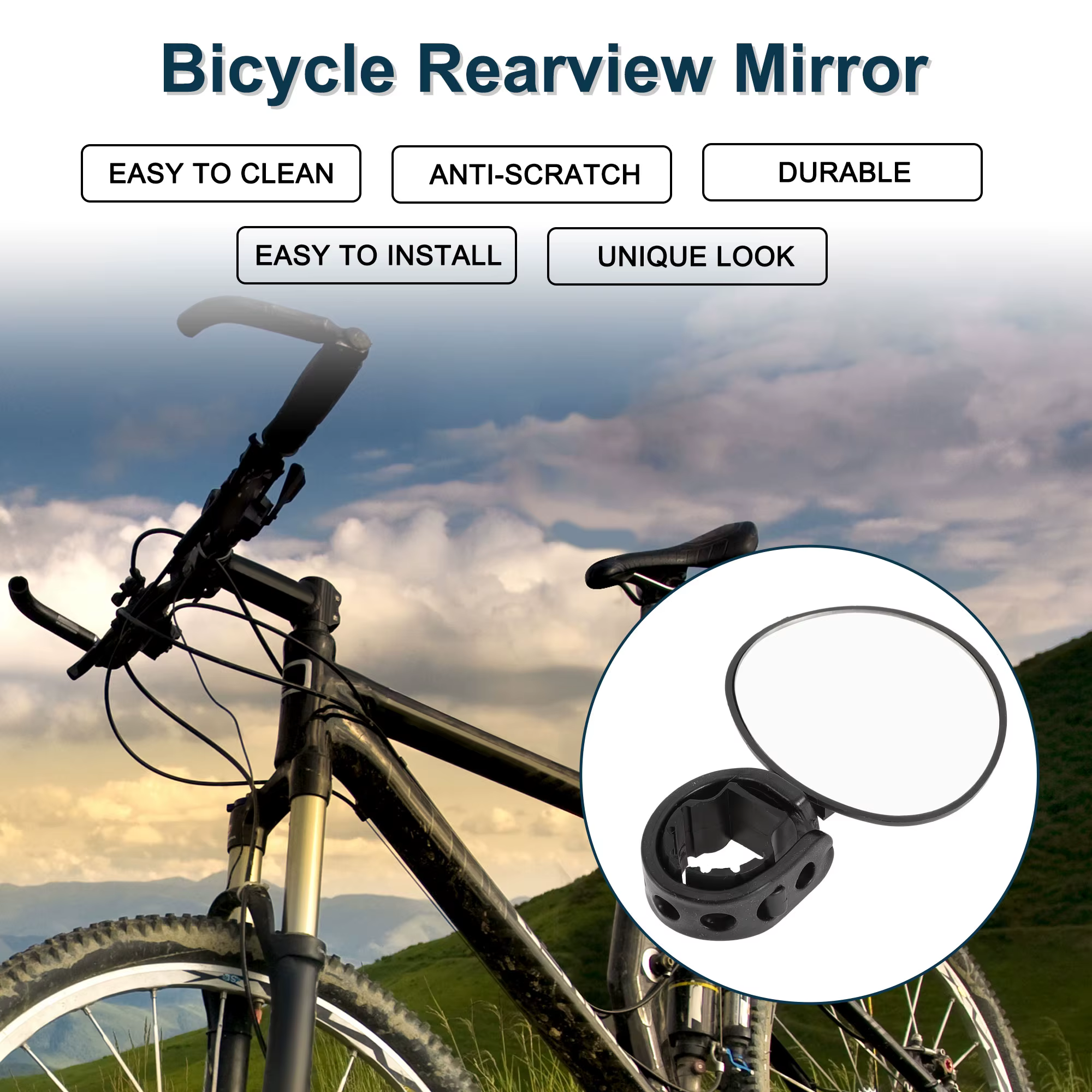 X Autohaux vélo rétroviseur 9.5x6.8cm avant