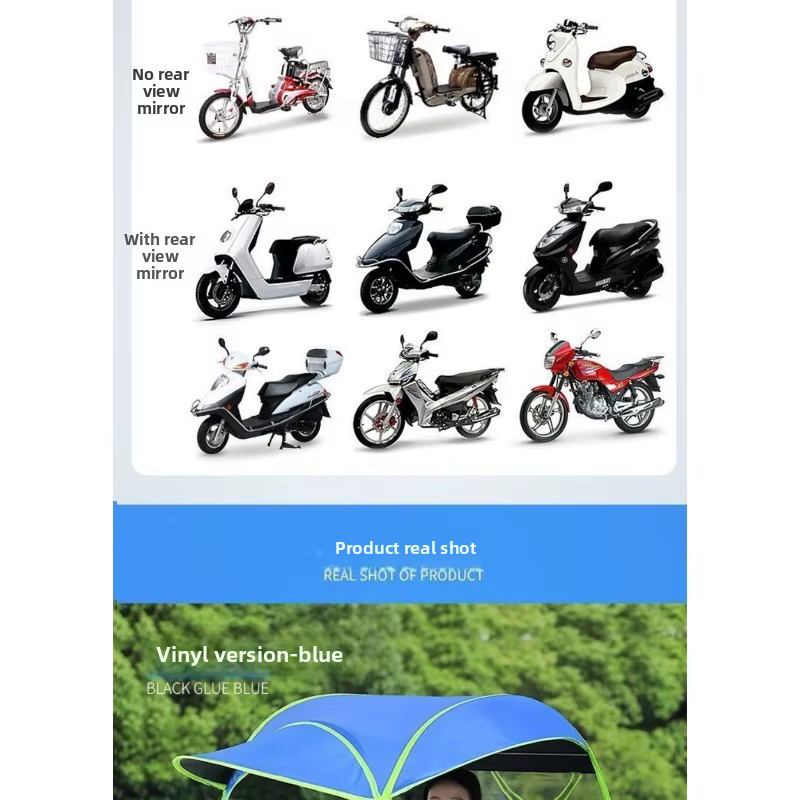 Nouvelle auvent semi-fermé pour scooter et moto électriques