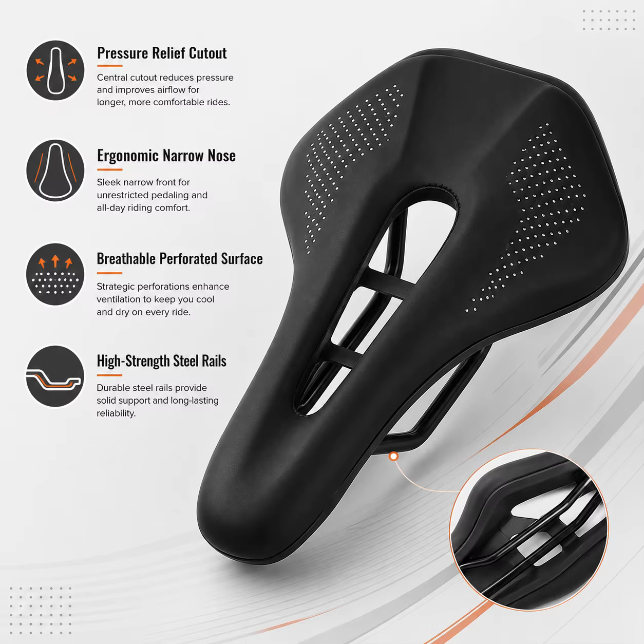 PINMOAP 1PC Selle de vélo creuse et respirante